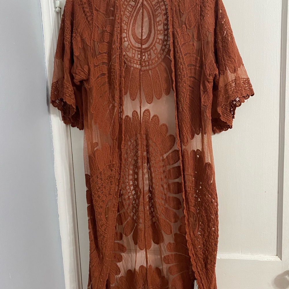 Burnt orange Lace wrap